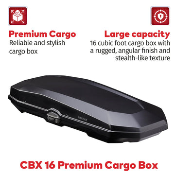 Yakima CBX 16 Roof Top Cargo Rugged Carrier Box, Fits StreamLine Crossbar, Black - 0