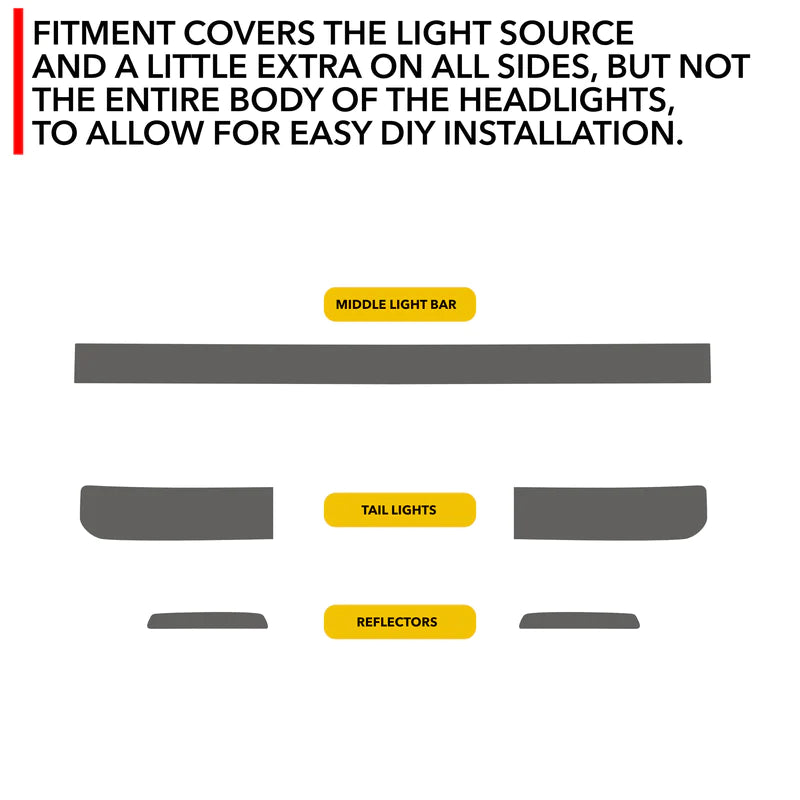 Tinted Tail Light Protection Film (PPF) for Rivian R1S