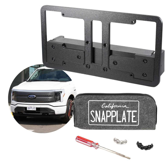 SnapPlate Nodrill License Plate Bracket for Ford F150 Lightning EV