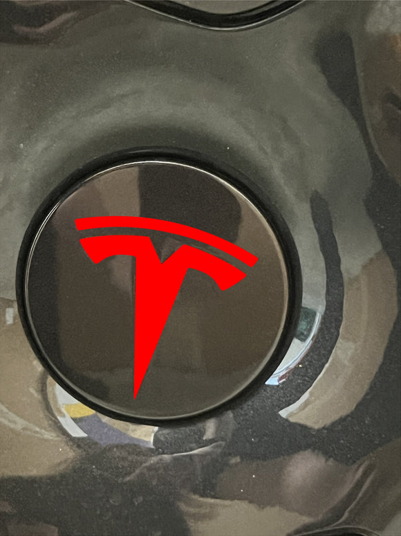 Wheel Cap Logo Decals For Tesla (x4)
