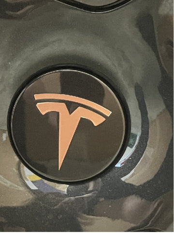 Buy rose-gold Wheel Cap Logo Decals For Tesla (x4)