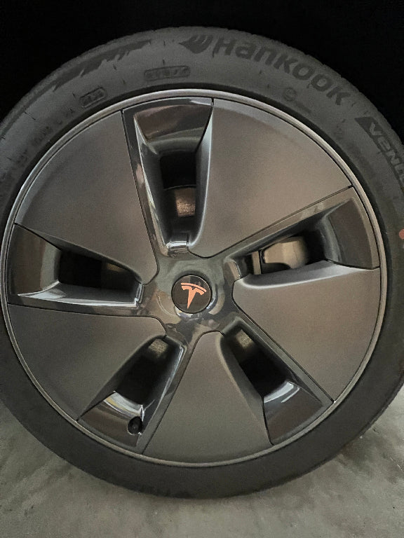Wheel Cap Logo Decals For Tesla (x4)