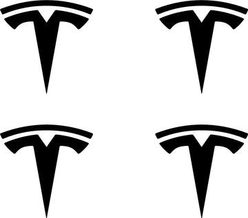 Wheel Cap Logo Decals For Tesla (x4) - 0