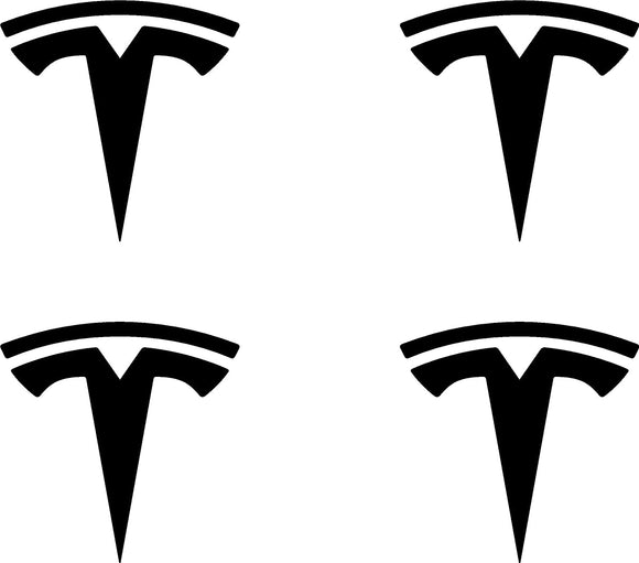 Wheel Cap Logo Decals For Tesla (x4)