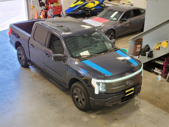 Hood Stripe Decals for 2022-23 Ford F-150 Lightning