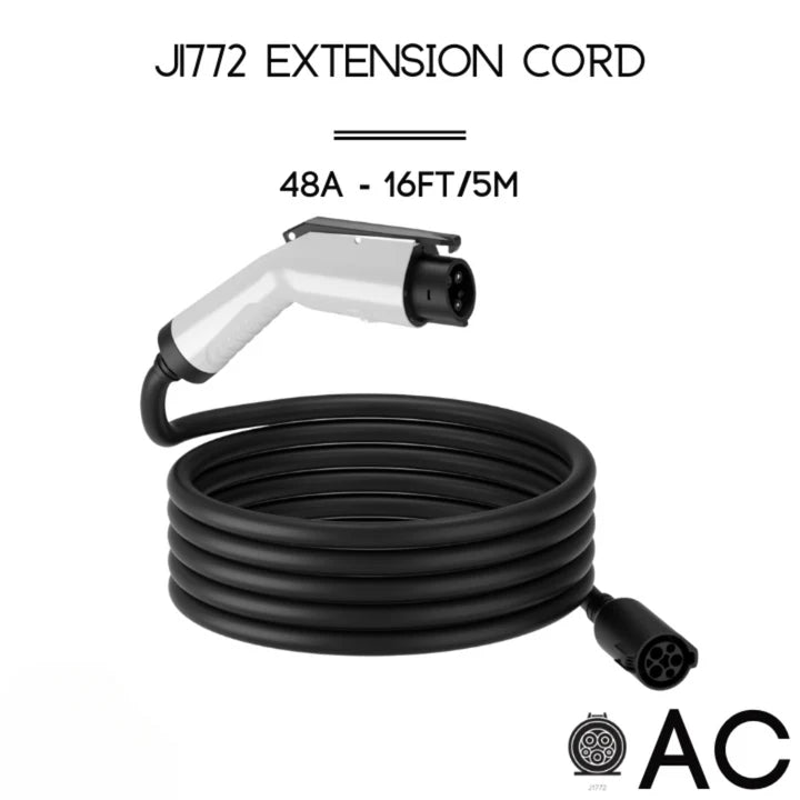 A2Z EV - 48A | J1772 Extension Cord | AC | 16ft/5m