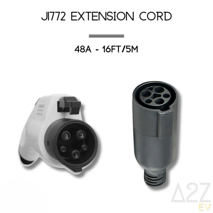 A2Z EV - 48A | J1772 Extension Cord | AC | 16ft/5m - 0