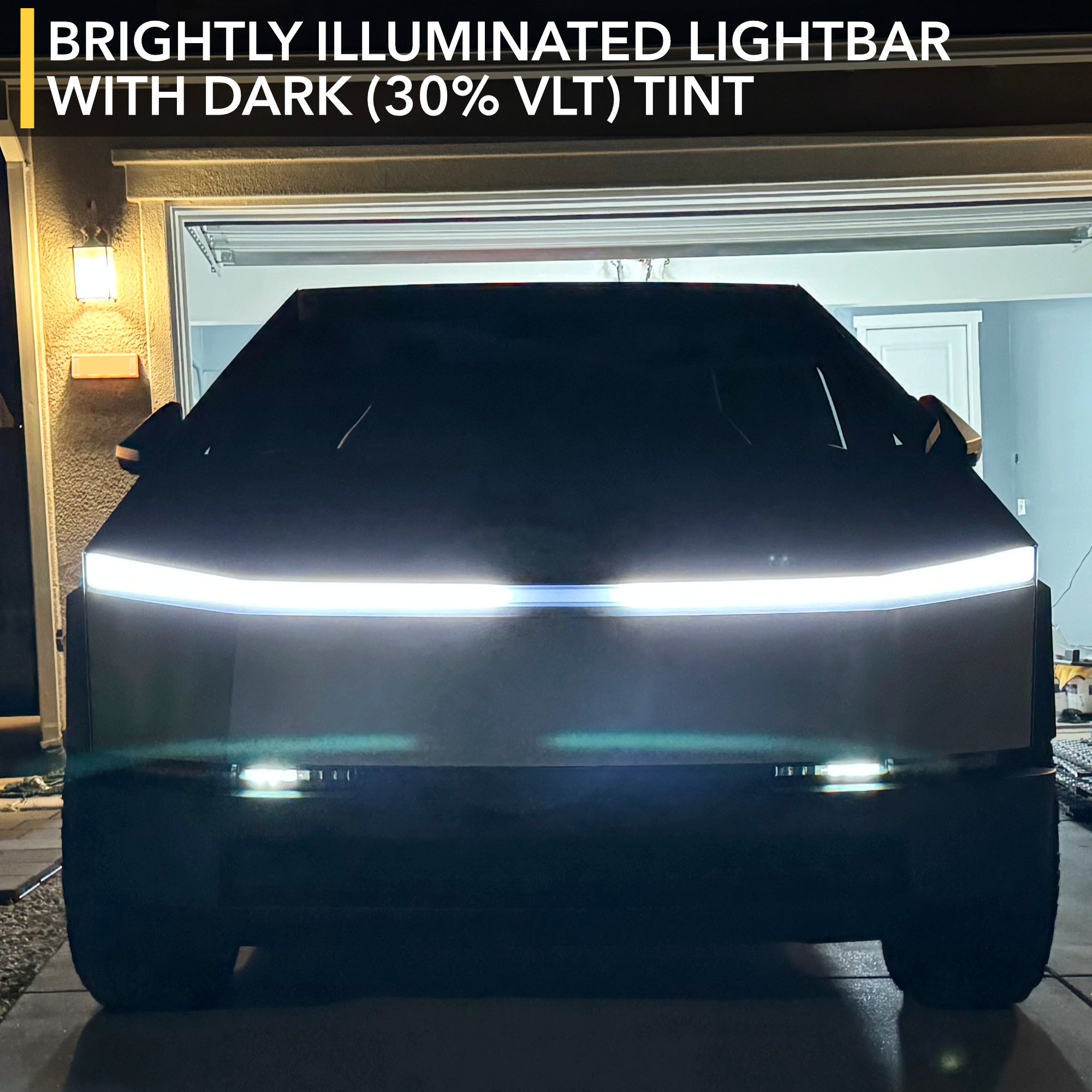 Lightbar Tint for Tesla Cybertruck - Smoked Headlamp 8mil PPF - 0