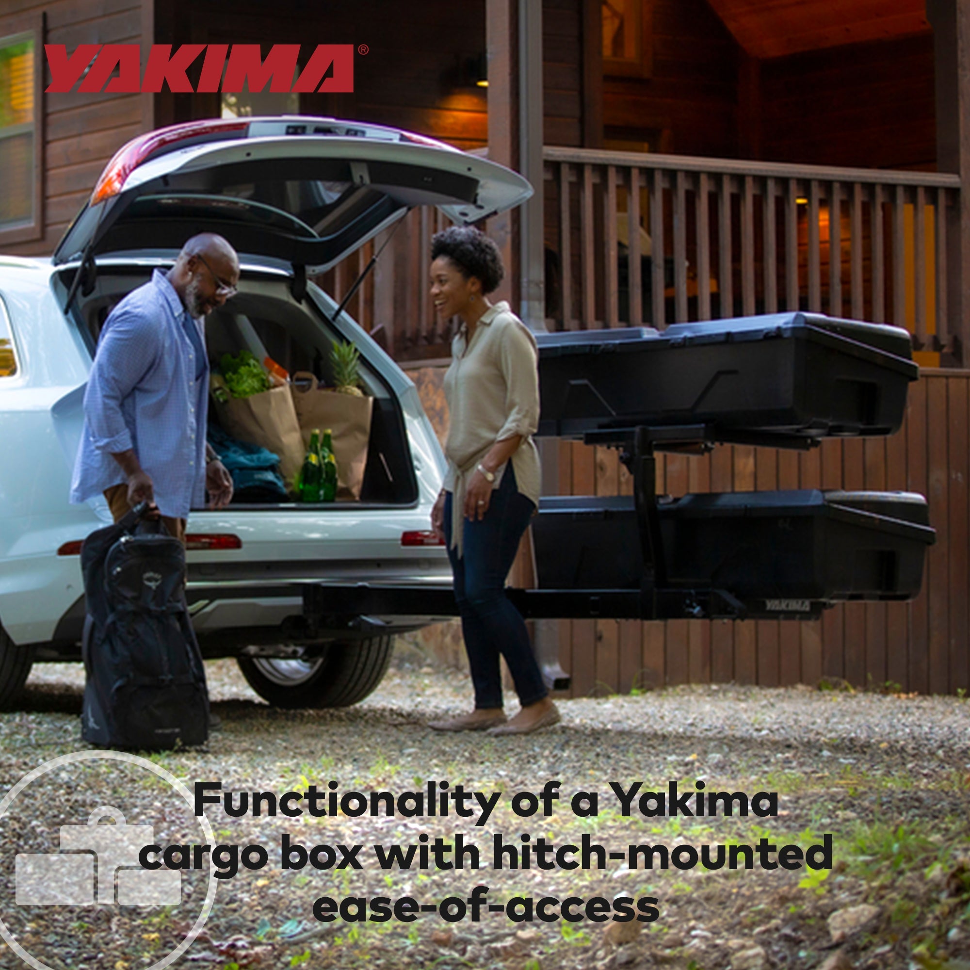 Yakima EXO GearLocker 10 Cu Ft Vehicle Roof Rack Cargo Box for EXO SwingBase