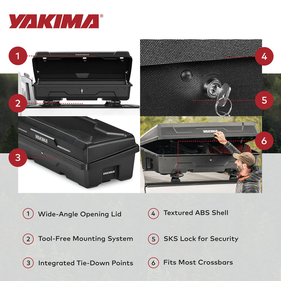 Yakima DeepSpace 10 Rooftop Cargo Box, Hard Shell Vehicle Roof Storage Carrier