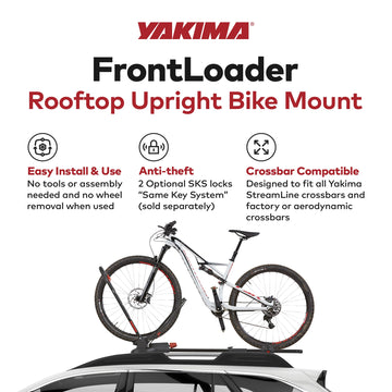 Yakima FrontLoader 1 Bike Car Rooftop Mount, Fits StreamLine Crossbar Black - 0