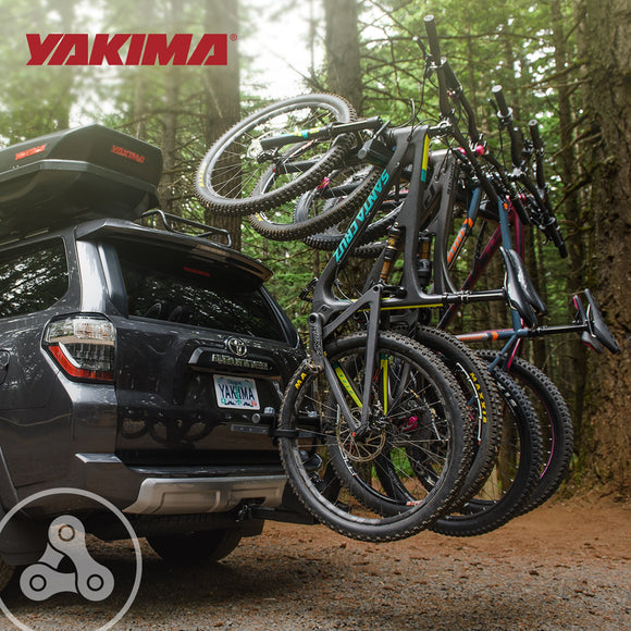 Yakima HangOver 4 Adjustable Vertical Steel Mountain Bike Hitch Rack for 4 Bikes