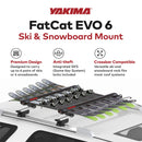 YAKIMA FatCat EVO 6 Skis or 4 Snowboards Mount Roof Rack, Fits T-Slot Crossbars-2