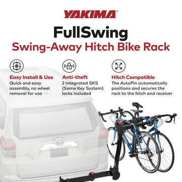 Yakima FullSwing Premium Swing-Away Bike Rack with ZipStrips, Universal Fit - 0