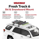 Yakima FreshTrack 6 Universal Car Roof Top Mount Ski and Snowboard Rack, Black-3