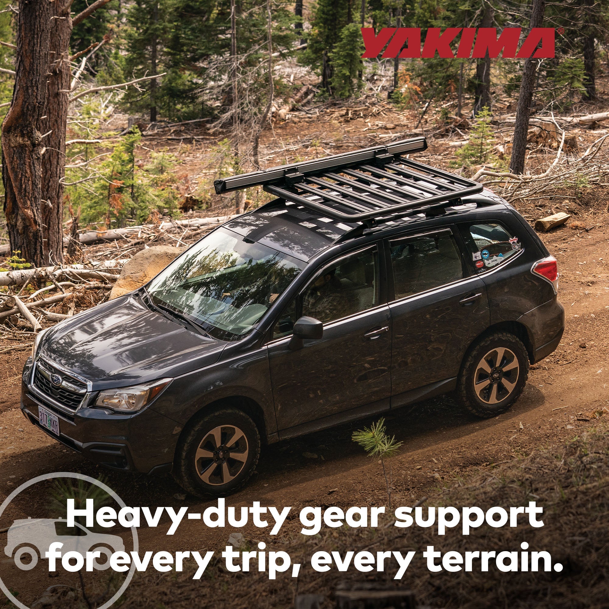 YAKIMA 84 by 54 Inch LockNLoad 3 Bar System Heavy Duty Roof Rack Platform, Black