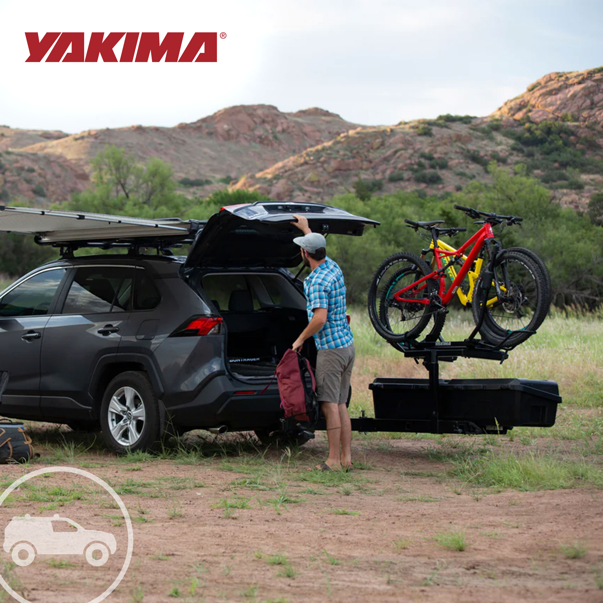 Yakima EXO SwingBase 2 Inch Hitch Base Rack Storage System with HitchLock, Black