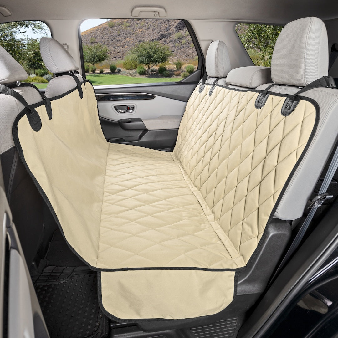 Buy tan Dog Rear Seat Cover with Hammock