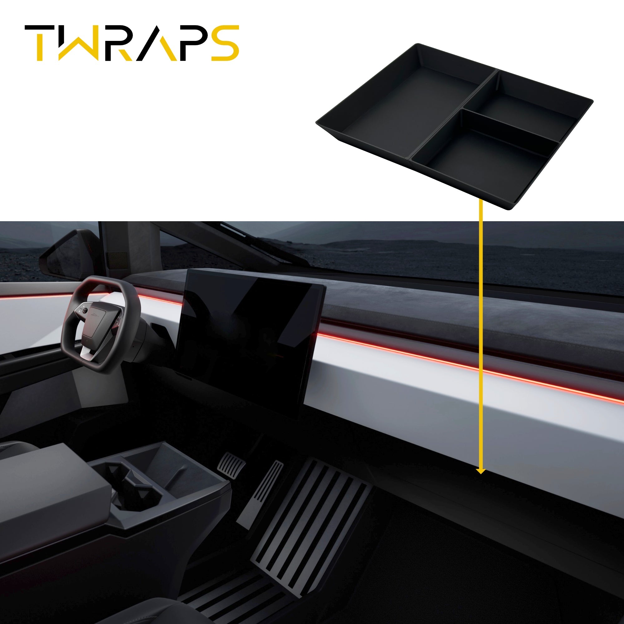 Glove Box Organizer for Tesla Cybertruck - Tray Storage Insert