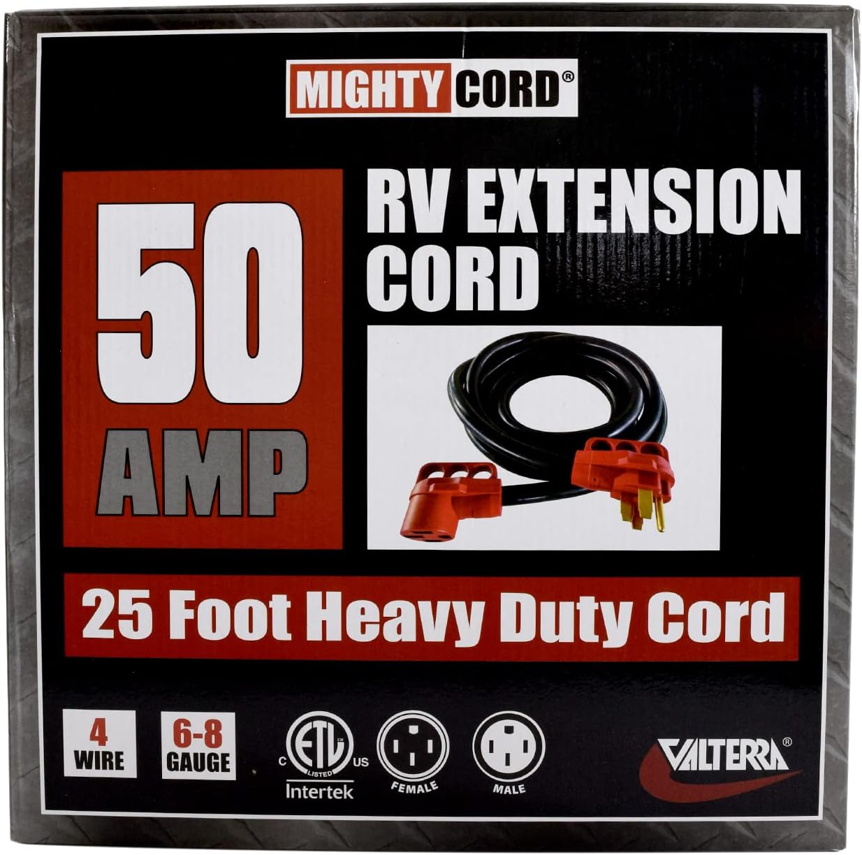 Valterra Mighty Cord 25ft, 50 Amp EV Extension Cord - 0