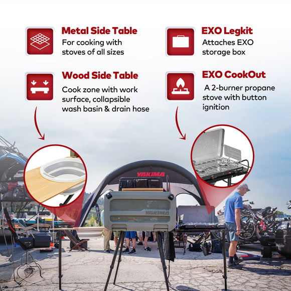 Yakima EXO OpenRange Deluxe Camp Kitchen Cooking Storage System, Gray