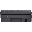 Back of the Slate 83L Rugged Case shows drain plug and bottle opener