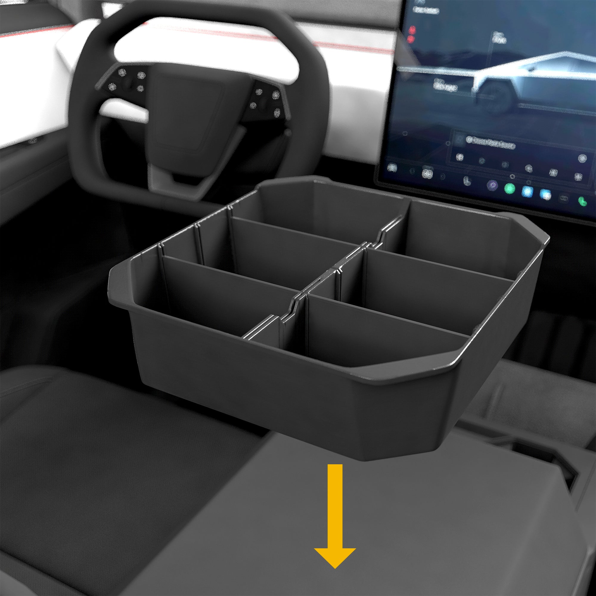 Armrest Organizer for Tesla Cybertruck - Center Console Storage Insert