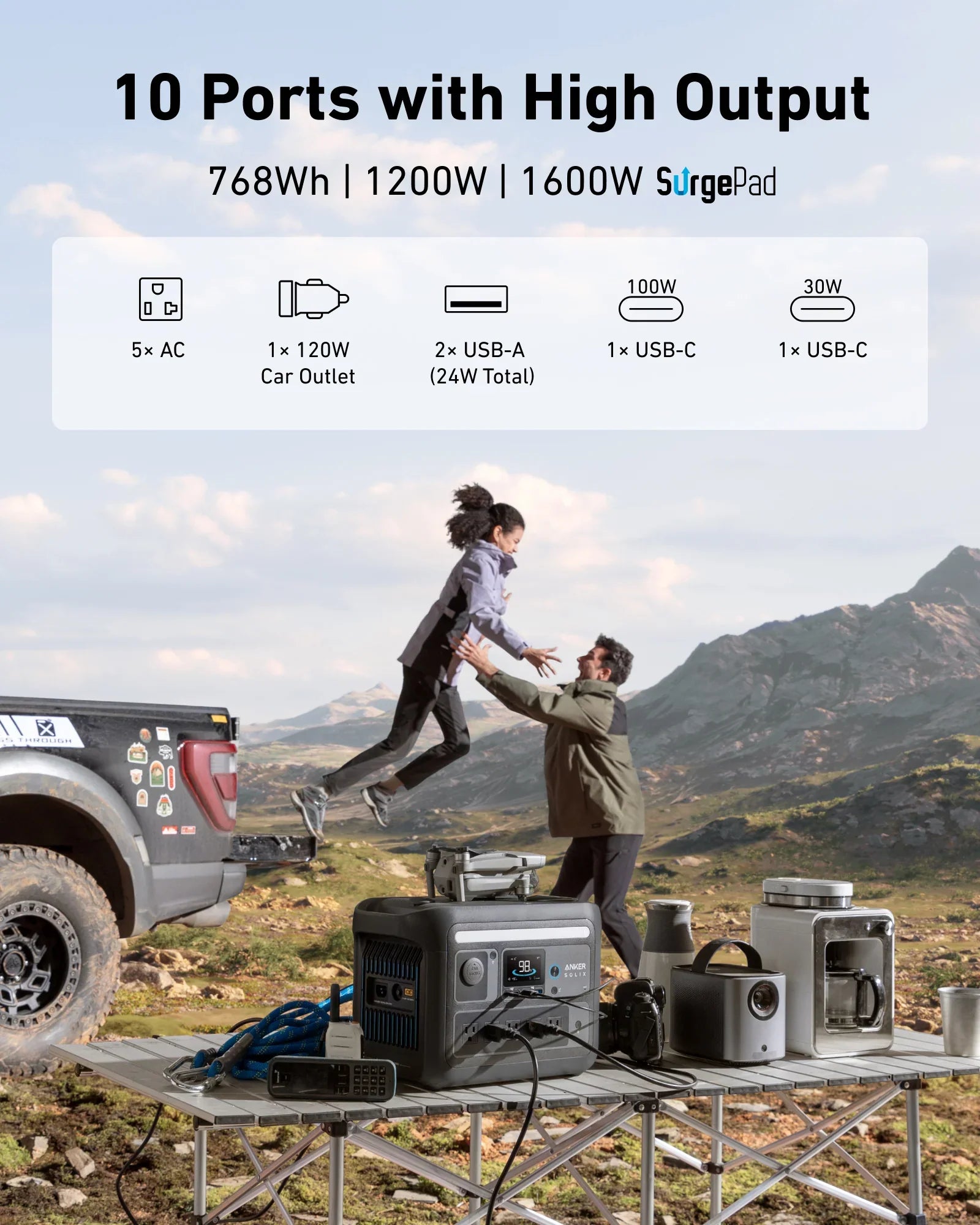 Anker SOLIX C800X Portable Power Station - 768Wh | 1200W