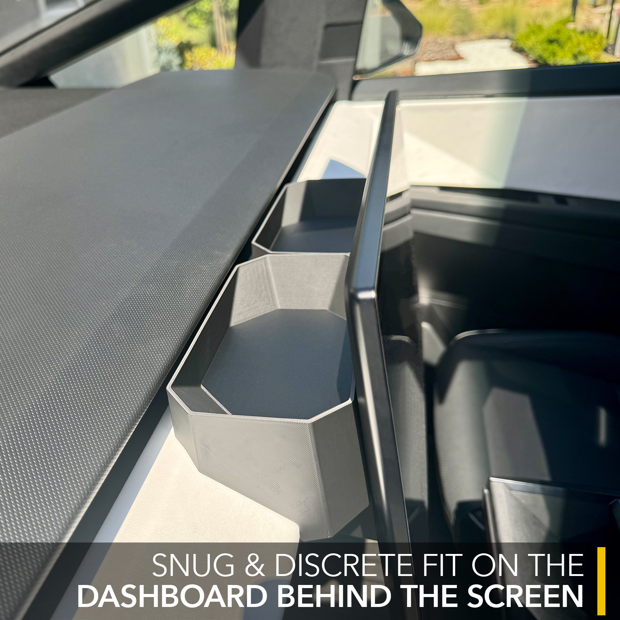 Behind Screen Storage Tray for Tesla Cybertruck - Dashboard Organizer