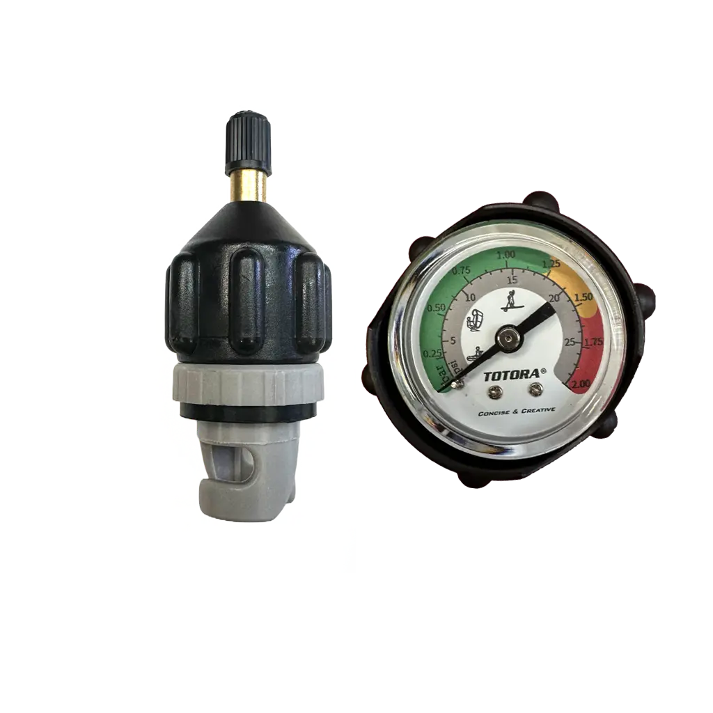 Air-Compressor Valve Adaptor with Pressure Gauge