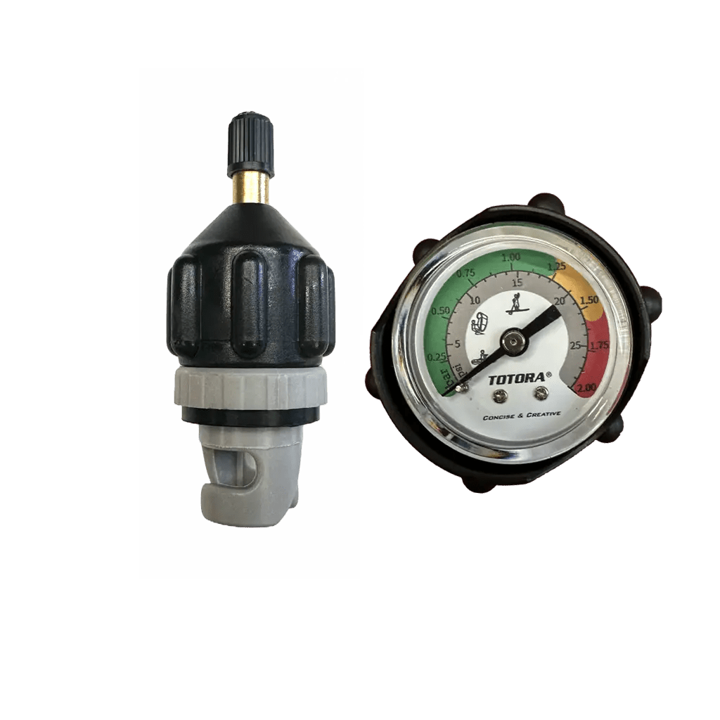 Air-Compressor Valve Adaptor with Pressure Gauge