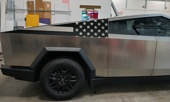 American Flag Bedside Panel Decals For The 2023-2024 Tesla Cybertruck (x2)