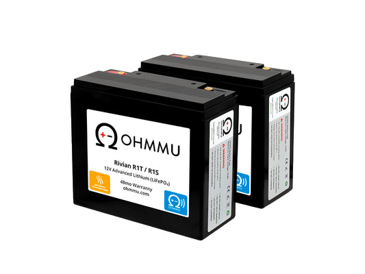 OHMMU 12V Lithium Battery (w/ Bluetooth) for Rivian R1T & R1S (1-pack or 2-pack)