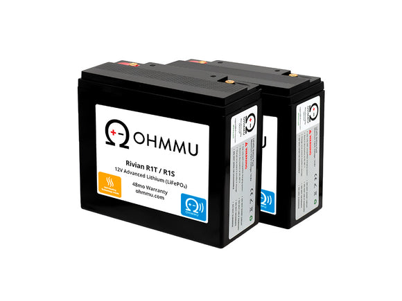 OHMMU 12V Lithium Battery (w/ Bluetooth) for Rivian R1T & R1S (1-pack or 2-pack)