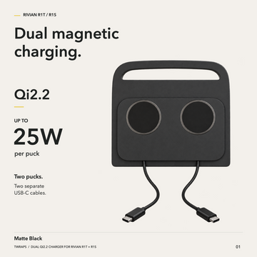 Dual Wireless Charging Pad | Rivian R1T/R1S 2021-2026, MagSafe Compatible Charger - 0