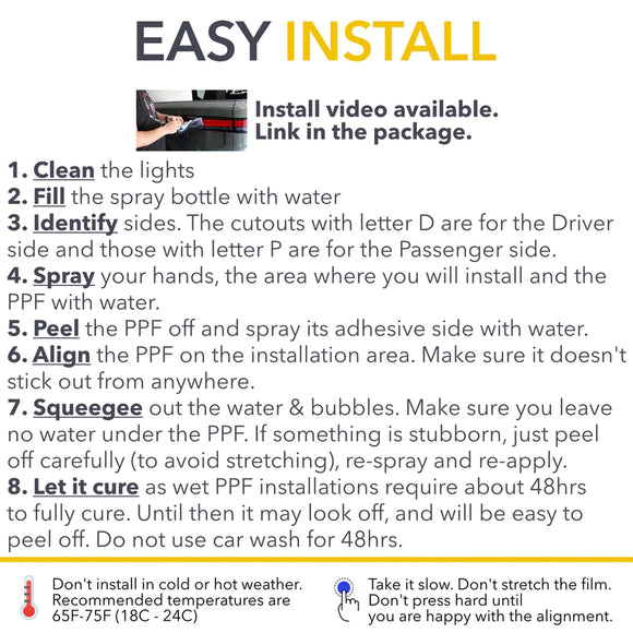 Tinted Tail Light Protection Film (PPF) for Rivian R1S