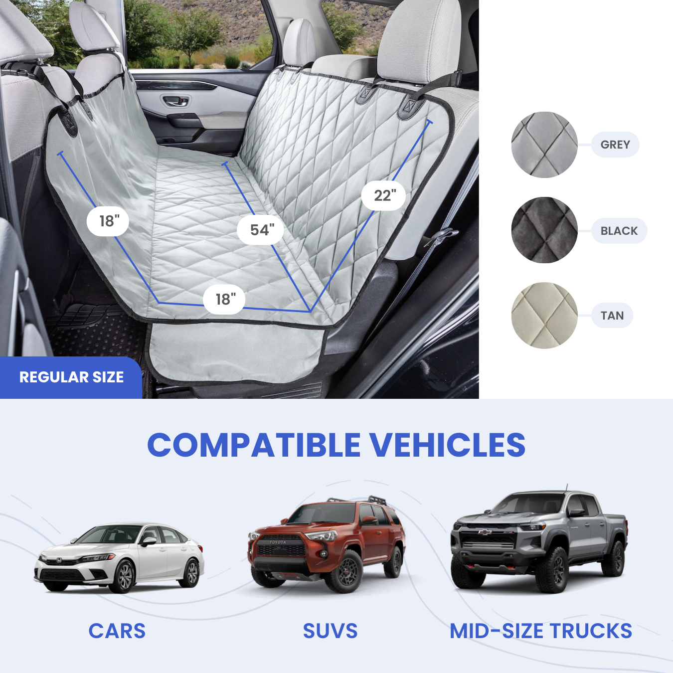 Dog Rear Seat Cover with Hammock - Main Image