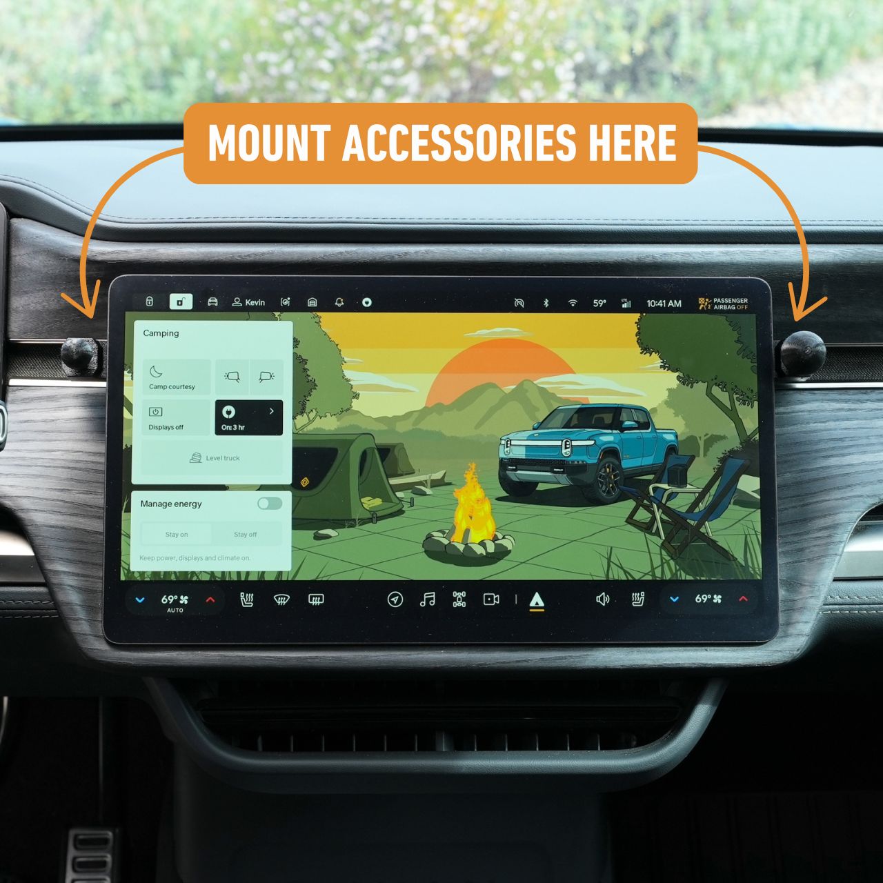 Rivian Phone Holder for R1T and R1S, Adjustable