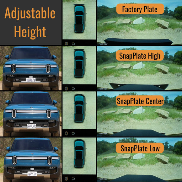 SnapPlate Front License Plate Mount for Rivian R1T & R1S