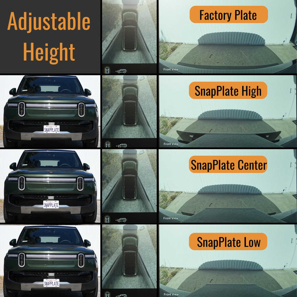 SnapPlate Front License Plate Mount for Rivian R1T & R1S
