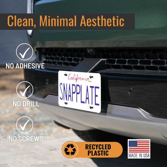 SnapPlate Front License Plate Mount for Rivian R1T & R1S
