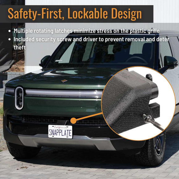 SnapPlate Front License Plate Mount for Rivian R1T & R1S
