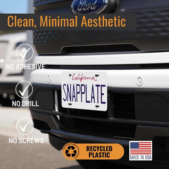 Ford F-150 Lightning EV SnapPlate No-Drill Front License Plate Bracket