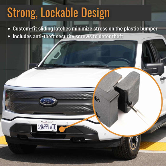 Ford F-150 Lightning EV SnapPlate No-Drill Front License Plate Bracket