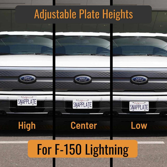 Ford F-150 Lightning EV SnapPlate No-Drill Front License Plate Bracket