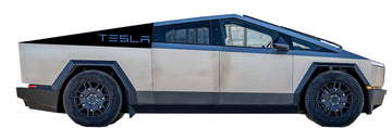"TESLA" Bedside Panel Decals For The 2023-2024 Tesla Cybertruck (x2) - 0