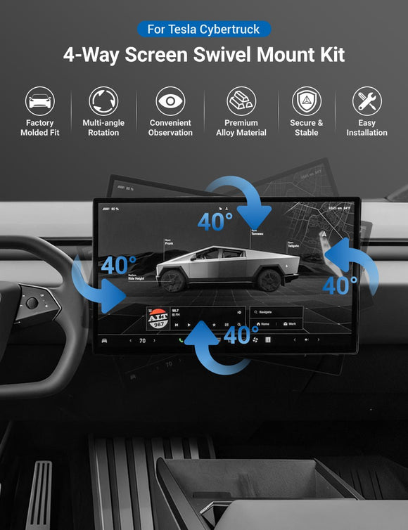 Center Screen Swivel Rotating Mount Kit for Cybertruck | TESERY