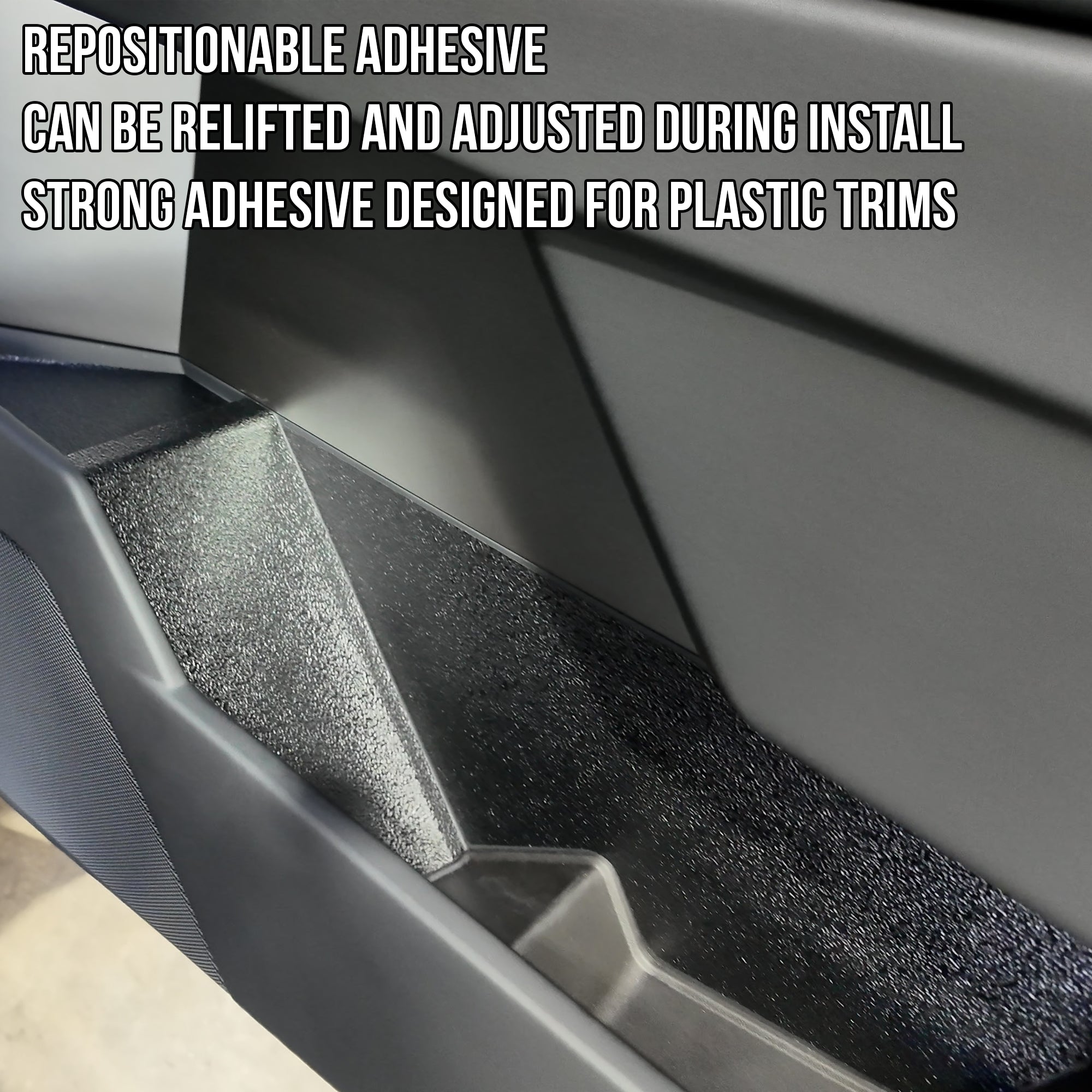 TOProtect DIY Vinyl Overlay Kit for Tesla Cybertruck Front Door Pockets | Bed Liner Look & Scratch Protection
