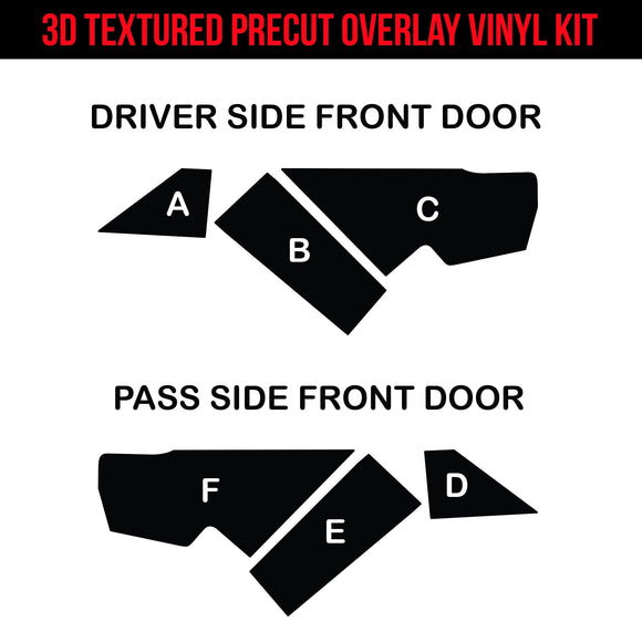 TOProtect DIY Vinyl Overlay Kit for Tesla Cybertruck Front Door Pockets | Bed Liner Look & Scratch Protection