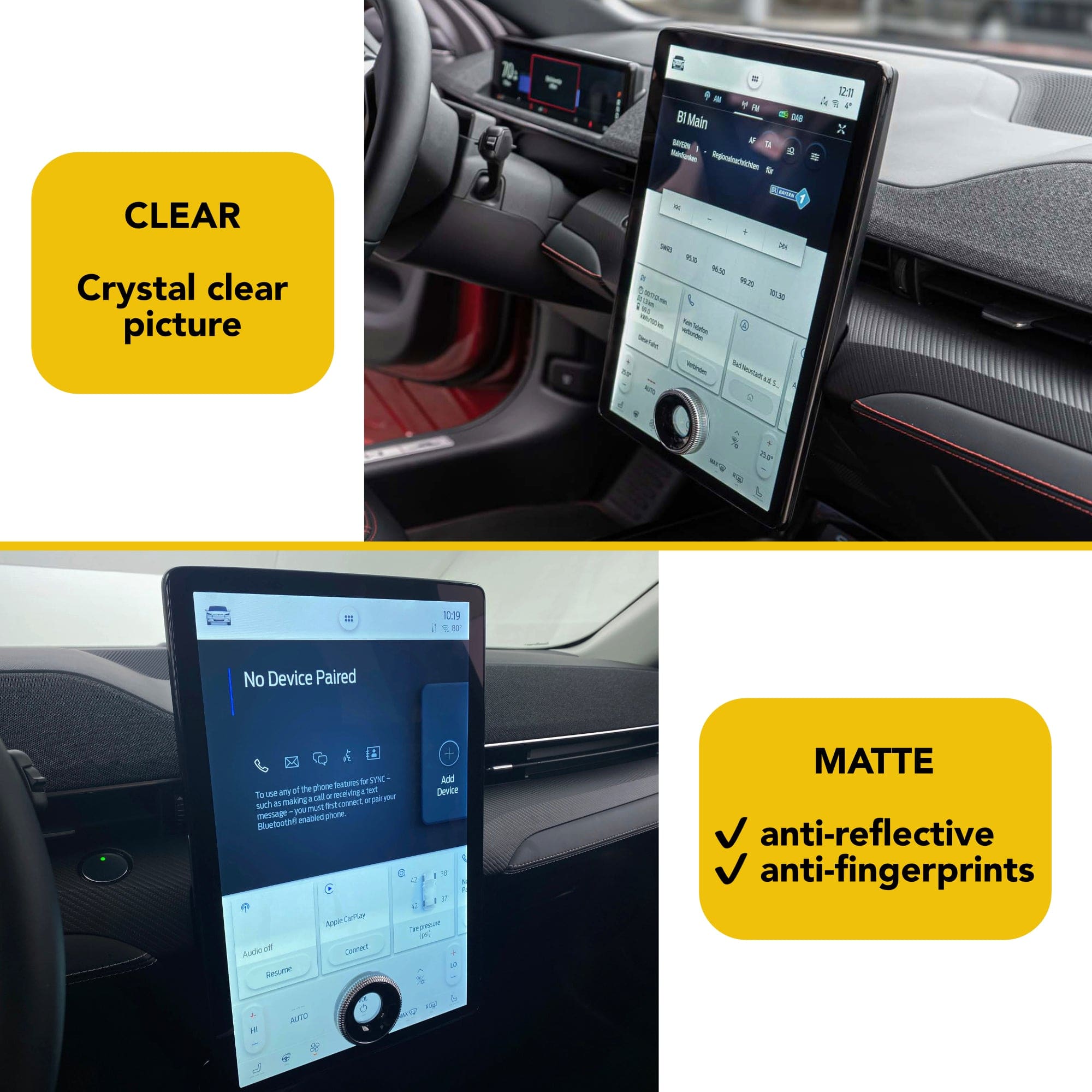 Screen Protector for Ford F-150 Lightning (Lariat & Platinum) and Mustang Mach-E (9H Hardness PET)
